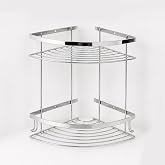 İki Katlı Krom Şampuanlık 18x18 cm Paslanmaz Banyo Rafı Duş İ&ccedil;i K&ouml;şe D&uuml;zenleyici Organizer