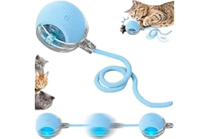SORNEICDR Nueva Pelota interactiva para Perros, Juguete Interactivo para Gatos, Pelota de Juguete Interactiva 360°, Bola de Rodadura automática Inteligente para Gatos y Perros (Azul)