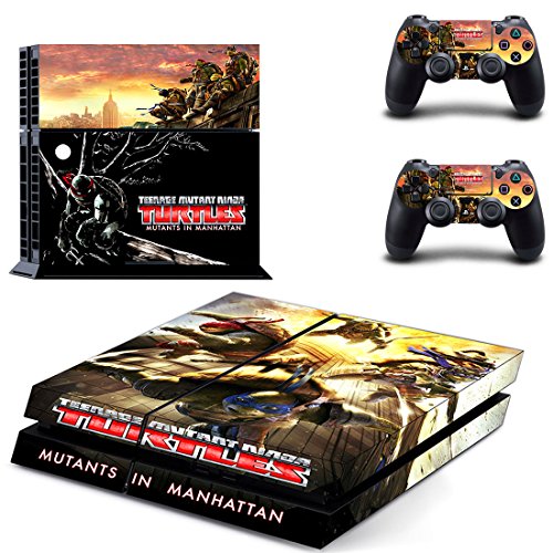 Preisvergleich Produktbild Playstation 4 + 2 Controller Aufkleber Schutzfolie Set - Teenage Mutant Ninja Turtles: Mutanten in Manhattan / PS4