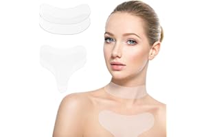 lasuroa 4 Stück Faltenpads für Brust und Hals, Transparent Anti Falten Silikon Pads Dekolleté Anti-Aging-Schönheitszubehör für die Glättung der Haut von Frauen