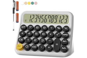 Calcolatrice Da Tavolo Per Ufficio, DECKLIT Batteria Calcolatrice Grande Universitaria a 12 Cifre, Ampio Display Chiaro, Grandi Pulsanti Facili da Premere(Nero)
