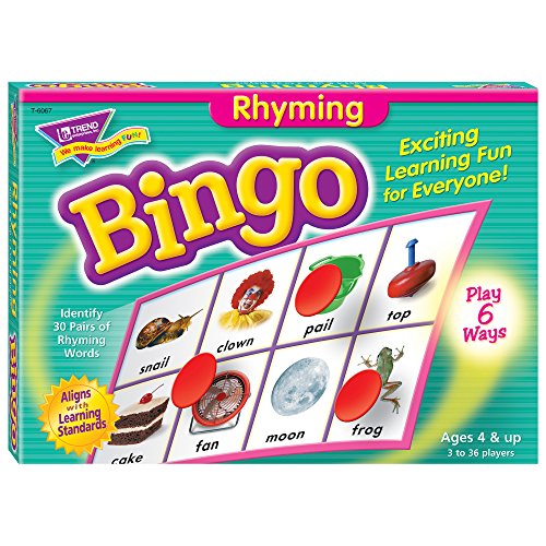 Fun to Know 36-Piece 333 g Rhyming Learning Bingo Games, White