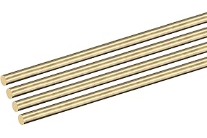 DMiotech 4Pack 3mm x 400mm, Brass Solid Round Rod, Brass Rod Lathe Bar Stock for DIY Craft