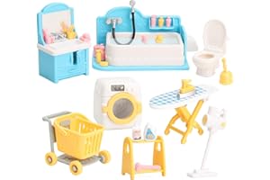 BANANMELONBM Dollhouse Furniture Set for Kids Toys Miniature Doll House Accessories Pretend Play Toys for Boys Girls & Toddlers Age 3+ with bathroom