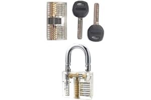 ‎GEO-VERSAND Lock Picking Set zwei Übungsschlösser ,+ Lockpicking Anleitung/ Handbuch Sichtfenster, lockpicking, Übungsschloss incl. Schlüsseln. Metall Practice Lock Schlösser knacken - Hobby - locksmith Übungsschloss Manipulationszylinder- Geocaching