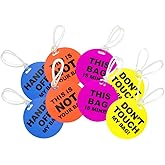 com-four® 8 Luggage Tags for Labelling, Luggage Tags in Various Designs and Colours (08 Pieces - Colourful with Sayings Round