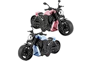 APPCRFM Alloy Motorbike Toy Highly Simulation Motorbike Model 2pcs Pull-Back Vehicle Toy For Child Intellectual Toy Gift Set Motorcycle Alloy Collection Hobby Gift Racing Model Decoration -Pink And Blue