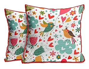 PINK SWAN Exclusive Jute Decorative Throw/Pillow Covers, Cushion Covers for Living Room, Bed Room, Sofa,Chairs Pack/Set of 2 (Multicolour, Size 24 x 24 Inches) Design No. 112