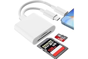 OBLLEMN SD-Kartenleser für Phone 16/15/14, für Phone Kartenleser SD Karten Adapter für Phone Micro SD Karten Kamera Kartenlesegerät Adapter, Dual Kartensteckplatz SD/TF Kartenleser Speicherkartenleser