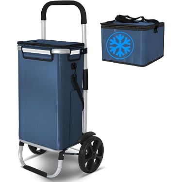 Carrello Spesa Pieghevole Uniware Capacità 70 Libbre Con Ruote, Blu