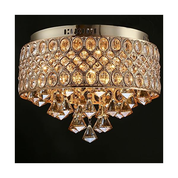 Crystal Ceiling Lighting Gold Lamp Bracket Modern Retro Light Include 5W LED Bulb - Image 5