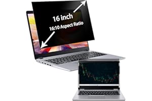 MUBUY-GOL 16“ Laptop Privacy Screen Protector for 16 Inch HP/Lenovo/Dell/ASUS/Samsung/Acer/MSI/Razer Blade/LG Gram 16" etc Laptop, Removable 16:10 Aspect Privacy Filter, Anti Glare Blue Light Screen Protector