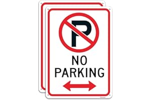 AFUVEN No Parking Signs Outdoor Driveway With Arrow Do Not Park Metal 25 x 18cm Reflective Aluminum Anti UV Protected Waterproof Durable Easy to Install Use 2 pack