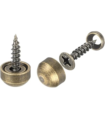 INCREWAY Messing Spiegelschroeven – 8 Stuks, Antiek Brons, Incl. Schroeven En Ringen – Voor Spiegels, Glazen Platen En Meubels – M5, 12 Mm