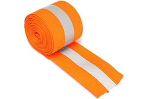 D DOLITY Generic Bande Réfléchissante Bande de Sécurité Coudre sur la Chaux Tissu de Synthé 3 Mètres - 3M, Orange