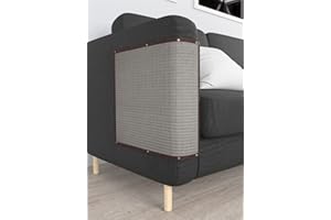 GIBZ Rascador de Sisal para Gatos Protector de Sofá pie de Cama Esquina Natural Interior Almohadilla de Rascar, Negro, 50×40cm