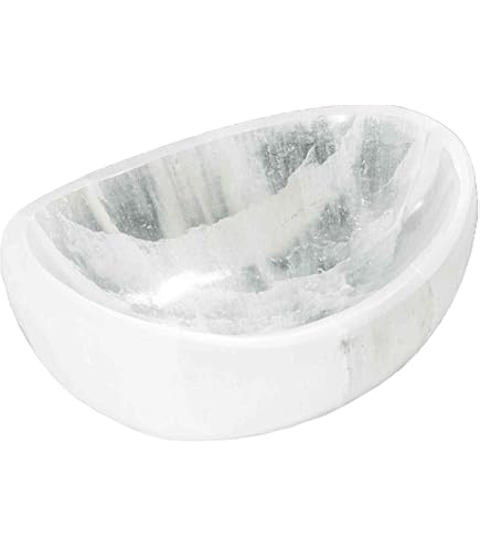 HEIMTEX Selenit Kristallschale 10 Cm - Reinigungsschale Für Steine, Energieaufladung & Schutz