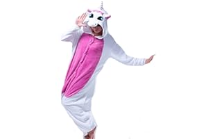 Kenmont Adulte Unisexe Animal Pyjama Anime Party Halloween Costume Cosplay Combinaison Nuit Vêtements Soirée de Déguisement Licorne Pyjama Capuche Outfit