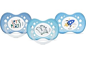 DODIE, Sucettes Anatomiques Jour et Nuit, Tetine pour bébé, +18 mois, Sans BPA, Résistante, Bleu, Garçon, Lot de 3 dont 1 phosphorecente