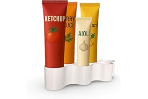 LAYERSMITH® Tubenhalter 6-Fach für große & kleine Tuben [MAXIMALE Ordnung] Weißer Tubenständer/Kühlschrank Organizer – Tuben Aufbewahrungsbox passend auch für den Vorratsschrank