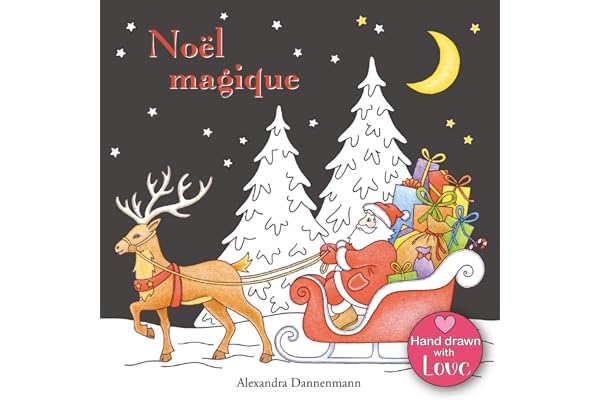 Noël magique: livre de coloriage anti-stress avec un fond noir pour faire ressortir les couleurs délicieusement lumineuses