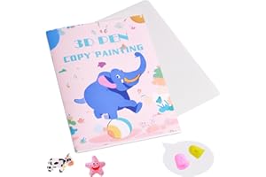 Yungden 3D Druck Zeichnungsbuch, Wiederverwendbare bunte 40 Muster 3D Stift Papiervorlage mit transparenter Platte, Malvorlage für Graffiti Schablonen für 3D Stift DIY Kreationen