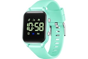 Timever orologio digitale bambina bambini con contapassi,sveglia,cronometro,luce,data-orologio per ragazzi e ragazze senza app e telefono con cinturino in silicone