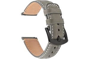 Fullmosa Correa de Reloj 22mm 20mm 18mm, Correa de Cuero de Liberación Rápida, Correa de Repuesto para Hombres/Mujeres, Correa de Reloj para Samsung Galaxy Watch/Huawei Smart Watch/Fossil Watch