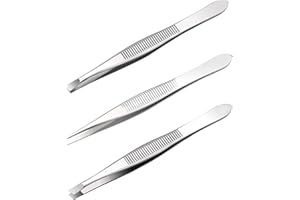 APOMOONS Profesjonalny zestaw pęset, 3-częściowy zestaw pęset do brwi z klaszczkami medycznymi do brwi Zestaw profesjonalnych pęset Precyzyjny zestaw pęset do pielęgnacji twarzy do wyskubywania brwi