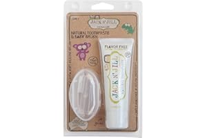 JACK N' JILL ................. SINCE 1949 Jack N' Jill Tooth Buddy Flavor Free Natural Toothpaste and Silicone Finger Brush Set