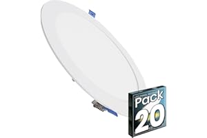 LED ATOMANT Packung mit 20 LED Einbaustrahler Downlight Rund Flach 20W 225mm 1800lm, Warmweiß Farbe (3000K), Driver einschließlich