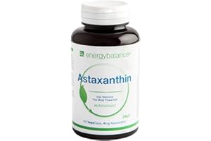 ‎ENERGYBALANCE Astaxanthin - Haematococcus-Alge - mit Lutein, Beta-Carotin, Betacyanine und Bio-Vitamin E - Vegan - Antioxidant - Natürlich 4mg - Keine Konservierungsstoffe - 60 VegeCaps