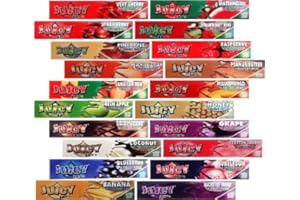 JUICY JAY'S Juicy Jay Papeles saborizados tamaño King en varios sabores – 5 folletos (32 hojas cada uno) vendidos por Trendz (Mix)