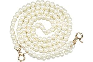 WakiHong 1 Stück Perlen Taschekette, Taschenkette Perlen Trageriemen Taschenkette Perlen Perlen Kette Trageriemen Nachahmung für Ersatz Accessoire Charme 100cm