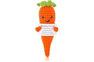DSLSQD Mini muñeca de zanahoria de lana divertida – Regalos positivos de punto para Año Nuevo, cumpleaños, amigos, fiesta, decoración de aliento