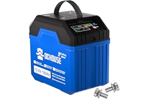 DCHOUSE 12V 100Ah Portable Lithium leisure Battery, Upgraded 2.0 Lifepo4 Battery with SOC Light, Trolling Motor Marine with USB-A, DC Ports, Built-in 100A BMS, Up to 15000 Cycles