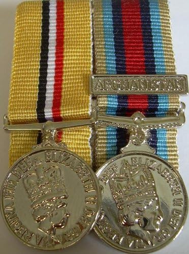 MINIATURE OP TELIC (IRAQ) AND OSM AFGHANISTAN MEDAL COURT MOUNTED