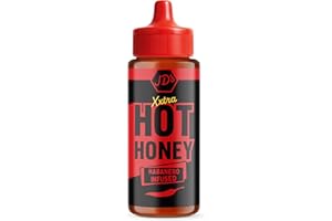 JD'S HOT HONEY JD's XXTRA Hot Honey | Premium Habanero infused extra hot honey with Chilli Flakes | Extra Hot BBQ and Pizza Sauce | 1 x 260g