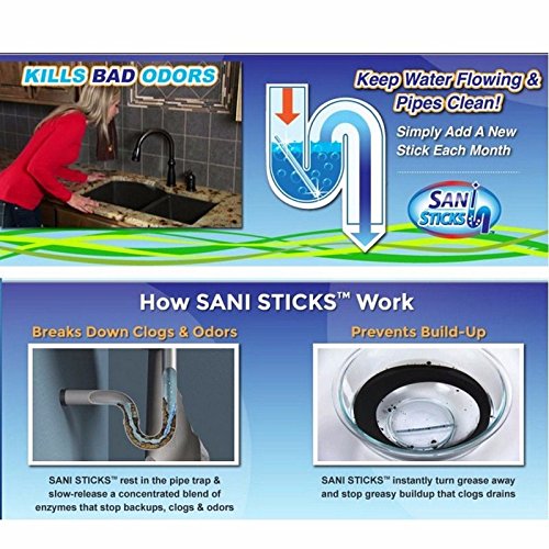 zooarts 24 (2 Stück) Zitrone, Enzymatische Ablauf Sticks – Hilft zu verhindern Verstopfungen bilden – 1 Jahr der Schutz Pro Paket - 3