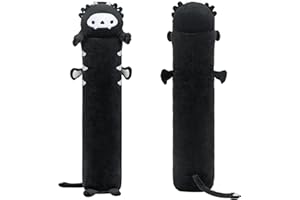 Mewaii 44in Long Skeleton Axolotl Plush Pillows Stuffed Animals Squishy Pillows - Plushie Cute Sleeping Hugging Plush Pillow Soft Toys for Kids(Black)