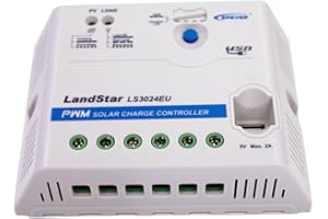 EPEVER PWM Régulateur de charge 30A 12 / 24V, régulateur de charge solaire avec connexion USB,LS3024EU