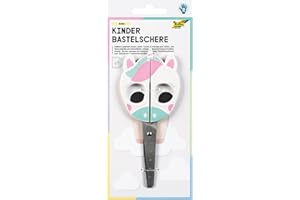 folia 771 - Forbici per Bambini Unicorn, Circa 16 cm, Forbici per Bambini con Motivo Unicorno e Righello in Rilievo, in Acciaio Inox con Angoli arrotondati, per destrimani