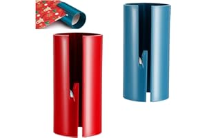 Kotkiddy® Wymienny nóż do papieru do pakowania prezentów (2 rolki i 2 ostrza), nóż do pakowania prezentów świątecznych, nóż do papieru