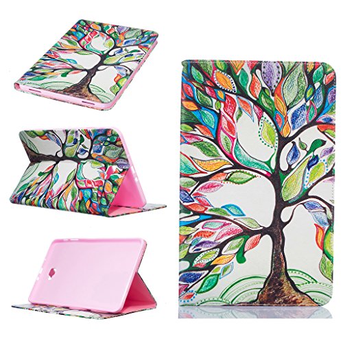 Samsung Galaxy TAB A 10.1 Hülle, COLJOY Samsung Galaxy TAB A 10.1 SM-T580 T585 - Kunstledertasche PU Schutzhülle Tasche Leder Brieftasche Hülle Case Cover mit praktischer Ständerfunktion und Auto Sleep / Wake Up Funktion, BF64