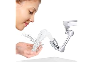 Yungden Robinet Aérateur d'Extension Rotatif 1080°, Multifonctionnel Mousseur Robinet avec Embout d'Eau à Deux Modes, Universel Filtre Robinet pour Cuisine Salle de Bain (1080° Argent)