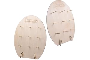 INCNMAD Soporte para Donuts de Madera 2 pcs Expositor de Donut para Candy Bar Tartas, para Fiesta de Cumpleaños, Pastel de Bodas, Decoración de Rosquillas 40 x 30 cm Oval
