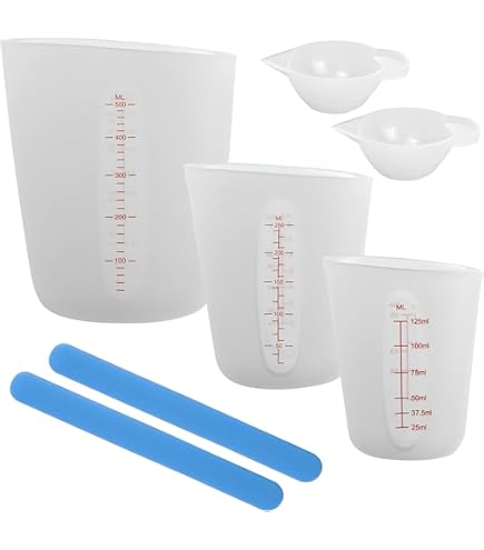 Siliconen maatbekerset, 2 stuks voor hars, 250 ml, 500 ml, siliconen beker voor epoxyhars, gietvormen, doe-het-zelf handgemaakt (roze