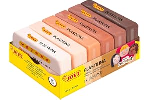 Jovi - Förpackning med 100% växtbaserad lekdeg, 6 x 50 grams pellets, mångkulturella färger, glutenfri (70/6M)