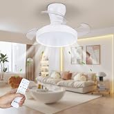activeallbrite Ceiling fan with light, DC motor, 38W, 6 speeds, retractable blades, 3000K-6500K, summer-winter function, time
