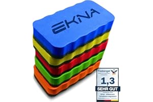 EKNA Lot de 5 éponges pour tableau blanc, 110 x 55 mm, pour tableau magnétique, effaceur pour tableau blanc, tableaux blancs, tableaux de conférence, etc